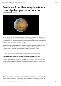Marte está perdiendo agua a tasas más rápidas que las esperadas