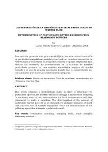 2006, Echeverry, C. DETERMINACIÓN DE LA EMISIÓN DE MATERIAL PARTICULADO EN FUENTES FIJAS