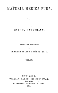 HAHNEMANN-Materia Medica Pura, Vol IV (1846)