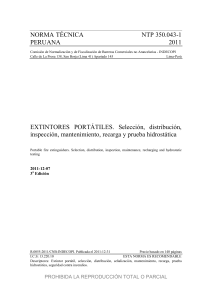 NTP 350.043-1: Extintores Portátiles - Selección y Mantenimiento