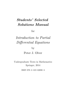 Olver PDE Student Solutions Manual