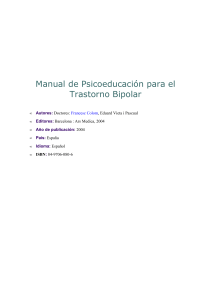 Manual de Psicoeducación para el Trastorno Bipolar