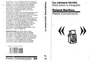 Barthes Roland La camara lucida Nota sobre la fotografia