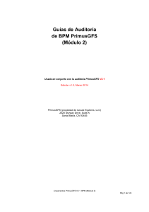 Guías de Auditoría de BPM PrimusGFS