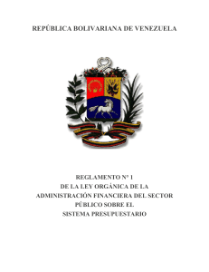 Reglamento No 1 de la Ley Organica de la Administracion Financiera del Sector Publico sobre el Sistema Presupuestario - 5.781 E