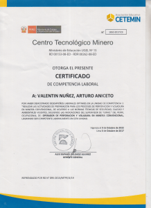 Certificado CETEMIN