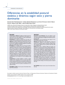 Diferencias en la Estabilidad Postural estática y dinámica según Sexo y Pierna Dominante