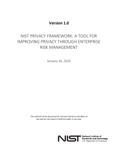 [New] NIST Privacy Framework 2020