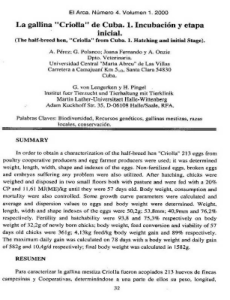 003-ARCA (2000) 01-04 La Gallina Criolla de Cuba. Incubación