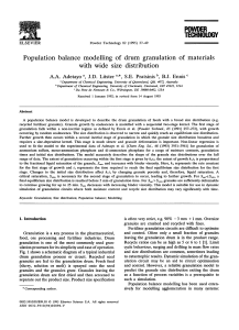 Population balance modelling of drum gra