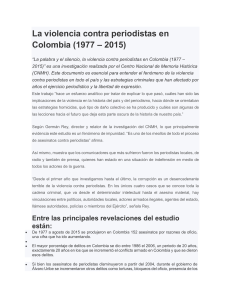 La violencia contra periodistas en Colombia