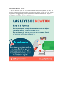 LAS LEYES DE NEWTON   FUERZA