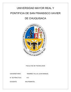 UNIVERSIDAD MAYOR REAL Y PONTIFICIA DE SAN FRANSISCO XAVIER DE CHUQUISACA