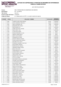 Profesores Enseñanza Secundaria 2019-20