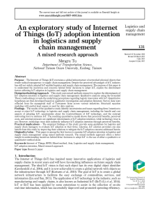 An exploratory study of Internet of Things (IoT) adoption intention in logistics and supply chain management