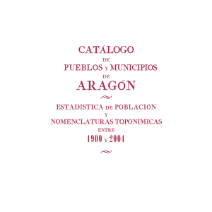 CATALOGO municipios Aragón 1900-2004