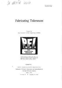 PFI Fabrication Tolerance