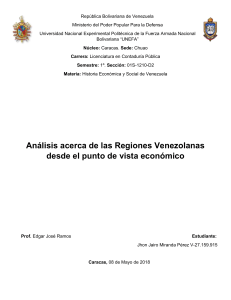 Análisis de las Regiones Venezolanas desde el punto de vista económico