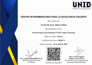 Perfil de Egreso del Estudiante UNID Campus Chetumal-Constancia 14572