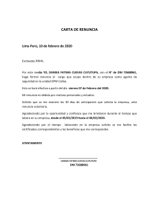 CARTA DE RENUNCIA