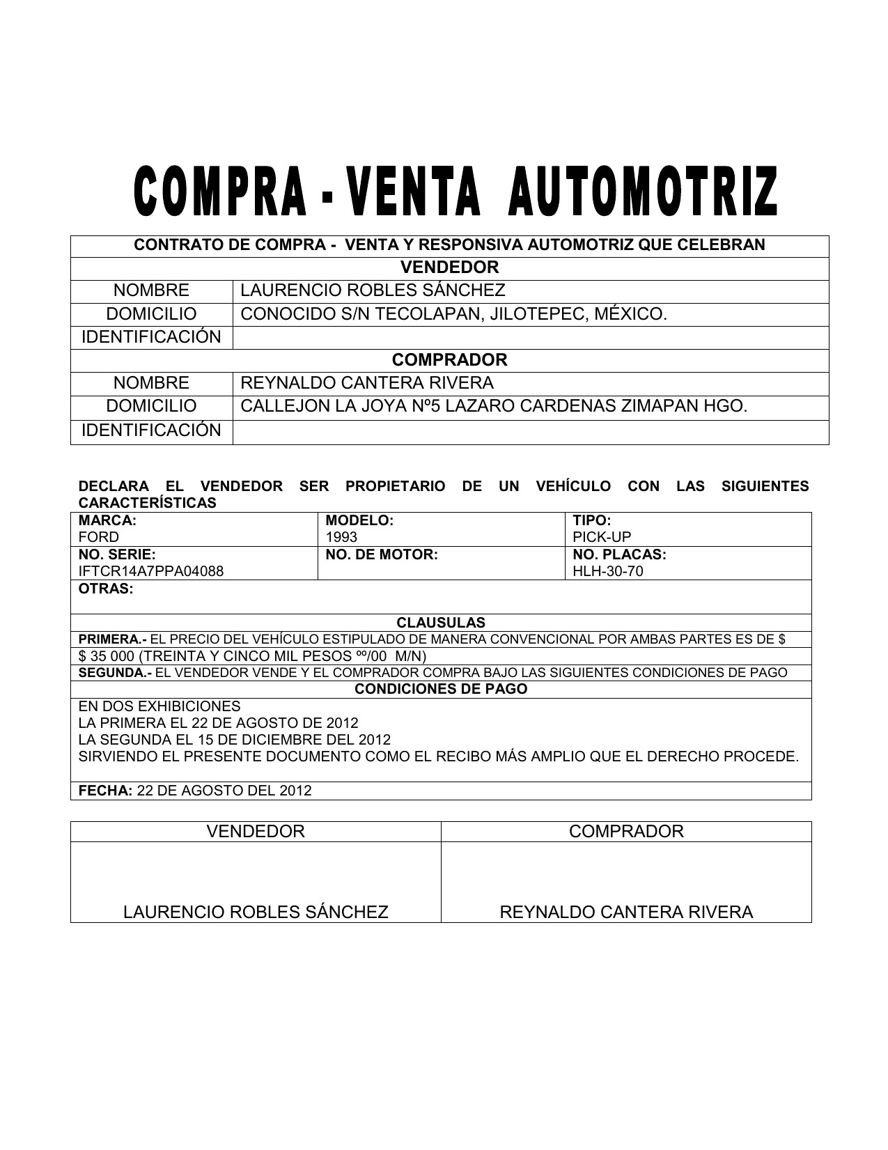 Carta Responsiva Compra Venta Automovil Pdf Reader Whichpna 2260