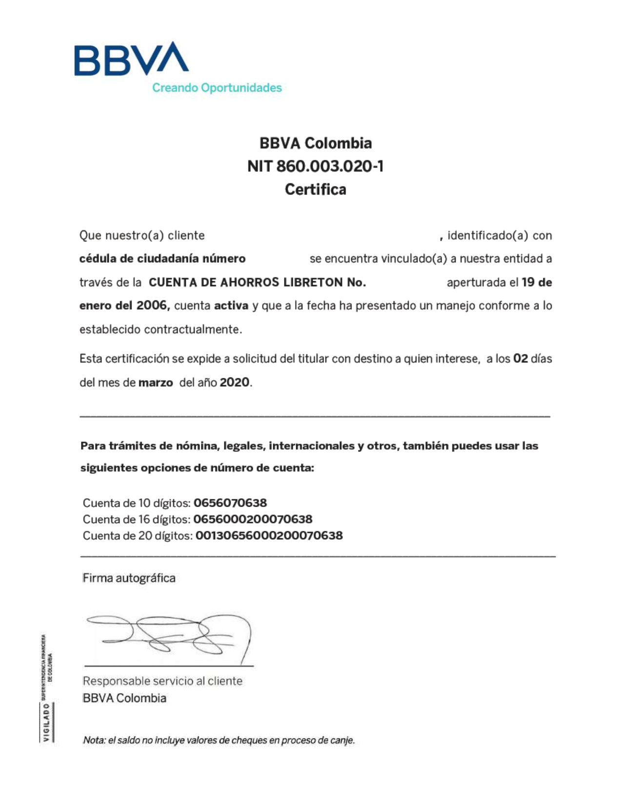 CERTIFICACIONES BANCARIAS