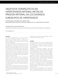 OBJETIVOS TERAPEUTICOS HIPERTENSIÓN ARTERIAL