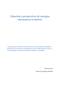 Situación y perspectivas de energías alternativas en Bolivia