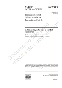 ISO 9001-2015 Sistemas de Gestión de la Calidad