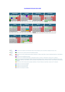 Calendario Curso Escolar 2019-20