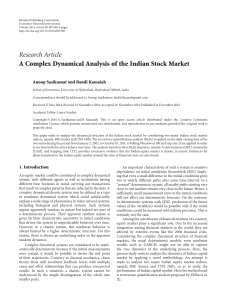 A complex Dynamical Analysis  of the indian Stock Market