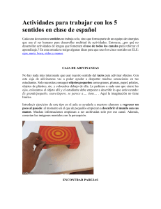 Actividades para trabajar con los 5 sentidos en clase de español
