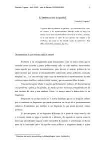 Frigerio, G. (2004) “La (no) inexorable desigualdad”, Revista Ciudadanos, abril 2004