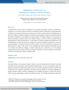 Alfabetización en Salud Oral y sus instrumentos de medición: revisión de literatura