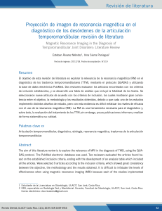Proyección de imagen de resonancia magnética en el diagnóstico de los desórdenes de la articulación temporomandibular: revisión de literatura