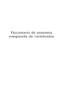 Diccionario de Anatomia Comparada De Verebrados