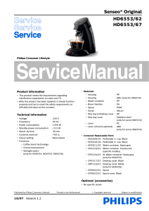 Philips Senseo HD6553 62 67 service manual 