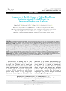 Comparison of the effectiveness of platelet-rich plasma, corticosteroid, and physical therapy in subacromial impingement syndrome