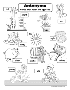  antonyms picture and match with answers bw 1