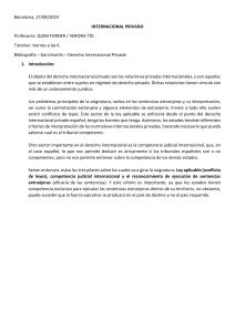 APUNTES DE DERECHO INTERNACIONAL PRIVADO UNIVERSIDAD DE BARCELONA - FACULTAT DE DRET