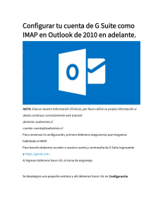Configurar tu cuenta de G Suite como IMAP en Outlook de 2010 en adelante