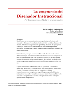 Las competencias del disenador instruccional: Por la adopción de estándares internacionales