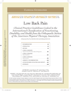 cpg Low Back Pain