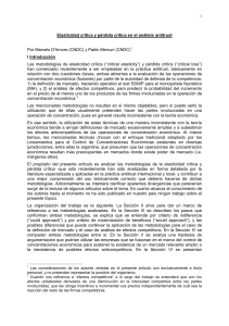 Elasticidad crítica y pérdida crítica en el análisis antitrust. D'Amore - Mercuri 2003