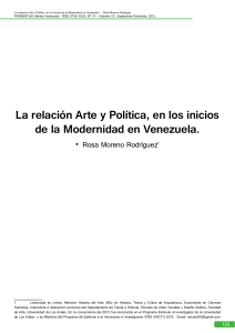 la relacion arte y politica en los inicios de la modernidad en venezuela rosa moreno