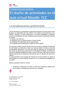 Actividades  aula virtual Moodle FCC