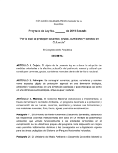03 - Proyecto de Ley de Protección de Cavernas - V6 - 9 de agosto de 2019 RADICADO (1)