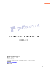 Factorización y Conjeturas de Goldbach  y Polignac.-1ª parte