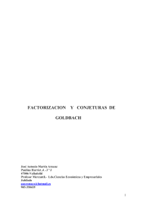 Factorización y Conjeturas de Goldbach y Polignac.-2ª parte