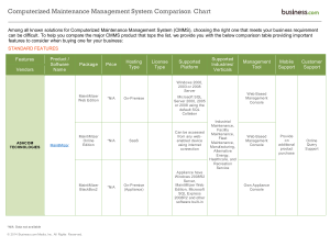 CMMS Comparison Chart